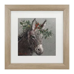Trademark Fine Art Christmas Donkey Framed Wall Art
