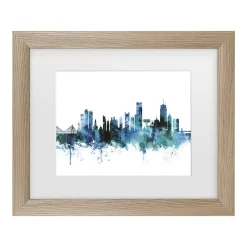 Trademark Fine Art Boston Massachusetts Skyline Framed Wall Art