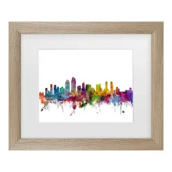 Trademark Fine Art San Diego California Skyline Framed Wall Art