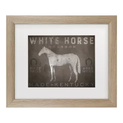 Trademark Fine Art White Horse Distressed Framed Wall Art