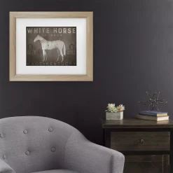 Alternative view of Trademark Fine Art White Horse Distressed Framed Wall Art
