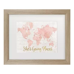 Trademark Fine Art She's Going Places Pink Framed Wall Art