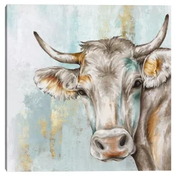 Master Piece Headstrong Cow By Eva Watts Canvas Print