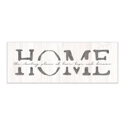 Personal-Prints "HOME" Whitewash Wood Block Mount Wall Art