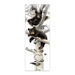 Personal-Prints Lazy Days Black Bear With Heart Wood Block Mount Wall Art
