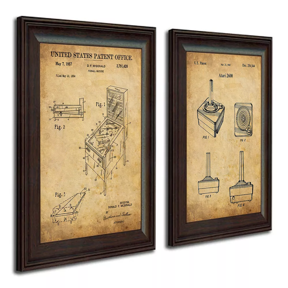 Personal-Prints Atari & Pinball 2-piece Patent Framed Wall Art Set 1 Personal-Prints Atari & Pinball 2-piece Patent Framed Wall Art Set