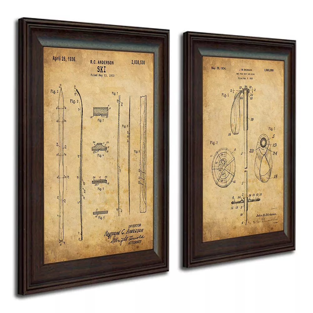 Personal-Prints Ski Patent 2-piece Framed Wall Art 1 Personal-Prints Ski Patent 2-piece Framed Wall Art