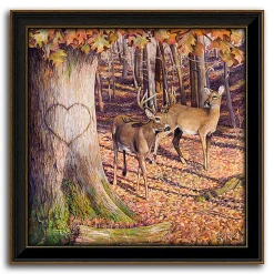 Personal-Prints Whitetail Deer Sunrise Framed Wall Art