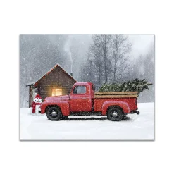 Personal-Prints Season Of Joy Red Truck Wood Wall Art