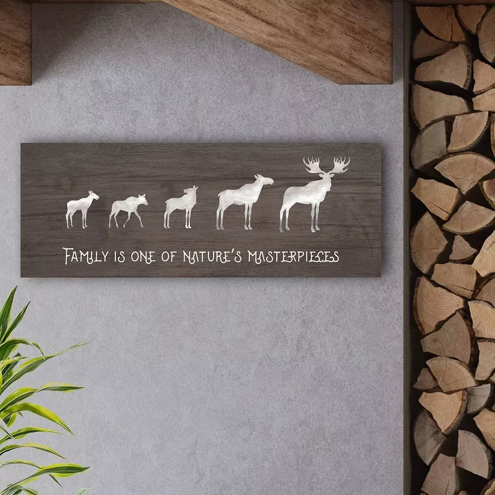 Personal-Prints Moose Family 3 Calves Wood Wall Art 2 Personal-Prints Moose Family 3 Calves Wood Wall Art - Image 2
