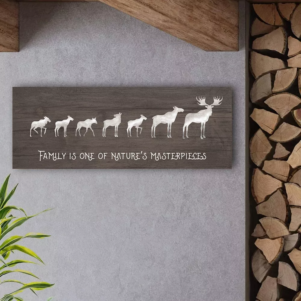 Personal-Prints Moose Family 5 Calves Wood Wall Art 2 Personal-Prints Moose Family 5 Calves Wood Wall Art - Image 2