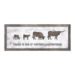 Personal-Prints Longhorn Family 2 Calves Framed Wall Art