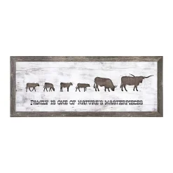 Personal-Prints Longhorn Family 4 Calves Framed Wall Art