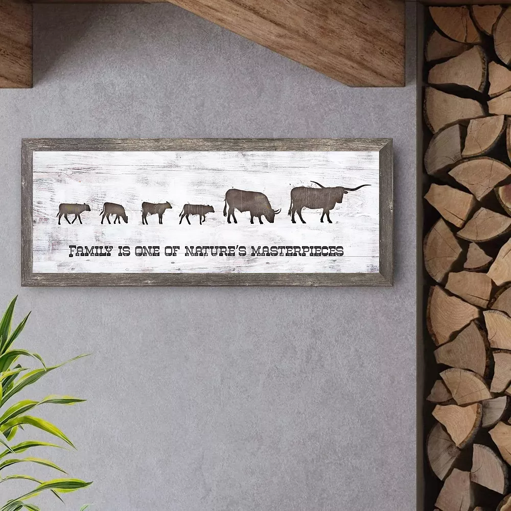 Personal-Prints Longhorn Family 4 Calves Framed Wall Art 2 Personal-Prints Longhorn Family 4 Calves Framed Wall Art - Image 2
