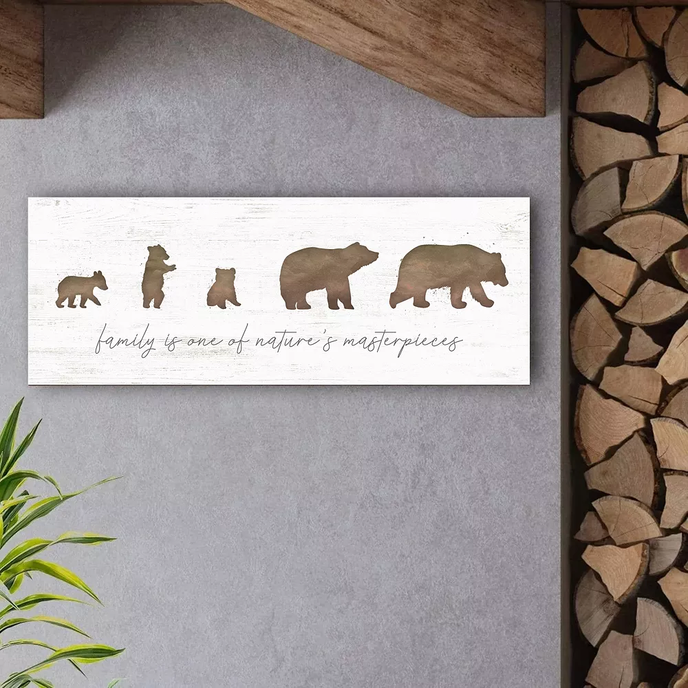 Personal-Prints Bear Family 3 Cubs Plaque Wall Art 2 Personal-Prints Bear Family 3 Cubs Plaque Wall Art - Image 2
