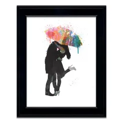 Personal-Prints Kissing In The Rain Framed Wall Art