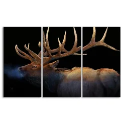 Personal-Prints Winter Elk Triptych Wood Wall Art 3-piece Set