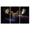 Personal-Prints Winter Moose Triptych Canvas Wall Art 3-piece Set