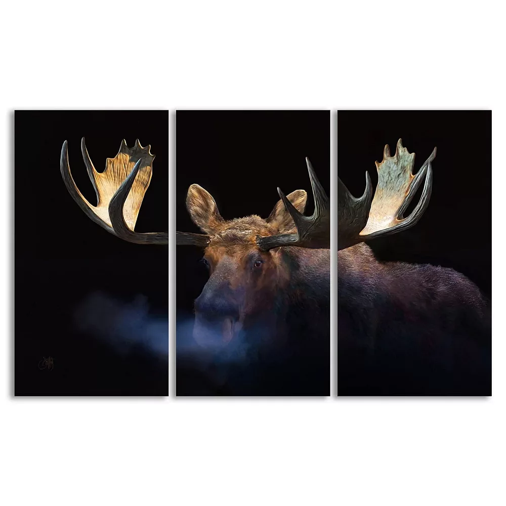 Personal-Prints Winter Moose Triptych Canvas Wall Art 3-piece Set 1 Personal-Prints Winter Moose Triptych Canvas Wall Art 3-piece Set
